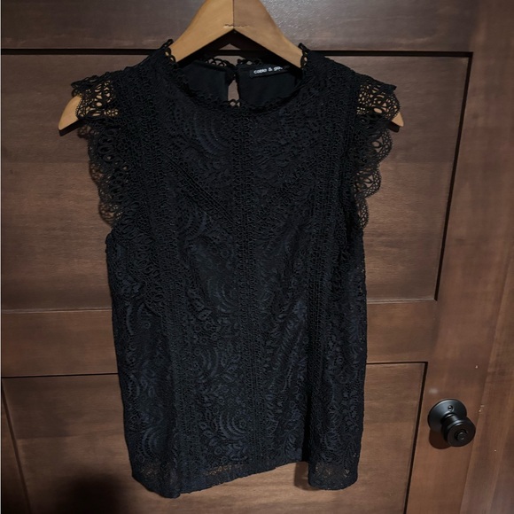 Cable & Gauge Tops - Cable & Gauge Black Lace Mini Dress